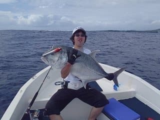 ポンペイで釣り上げられたGT(ロウニンアジ)
